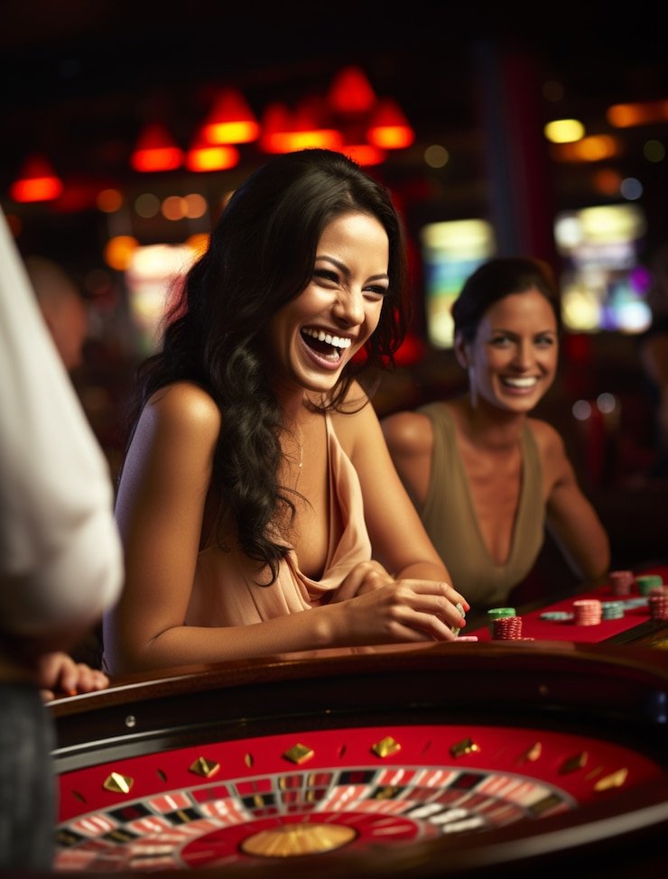 Live dealer studio with professional croupier at blackjack table